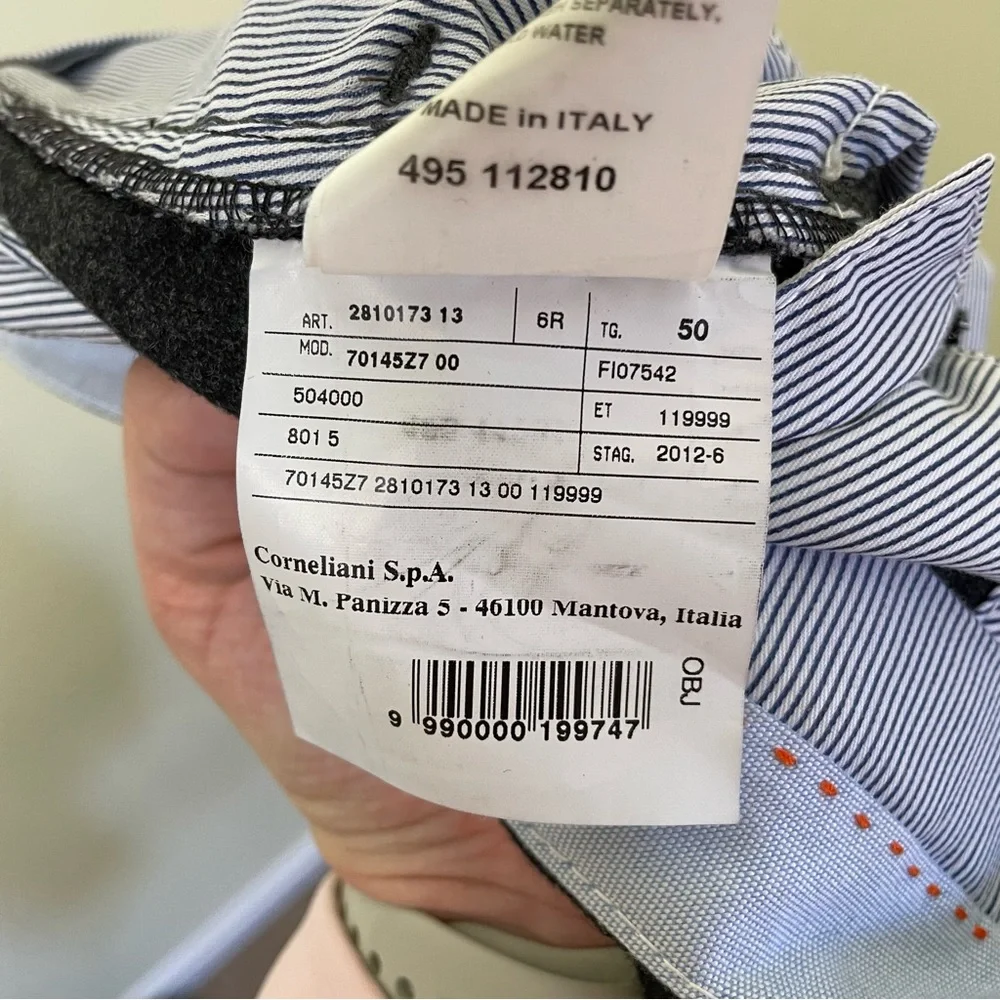 Corneliani Charcoal Gray 100% Wool Trouser Pants SZ IT 50 / US 40